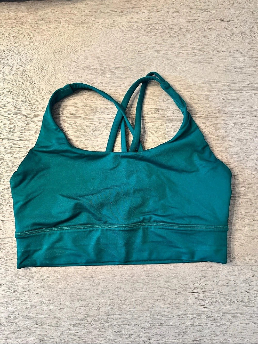 lululemon Energy Bra Long Line Teal Sports Bra